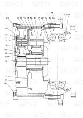Planetary 401-00005A DX420 Katalog napędu podróży koparki z hydraulicznym silnikiem swingowym