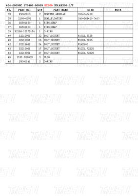 404-00098C 170402-00009 UŻYTKOWANIE W PREZYJEDZeniu DO DOOSAN KATALOG DX300 SOLAR300-5/7