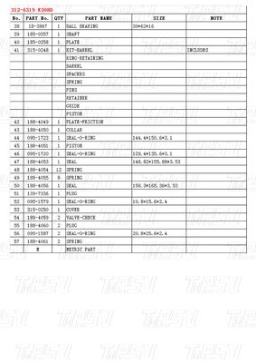 Katalog Kolor zamówiony Ekskawator Swing Drives Reducer 312-6319 E308D