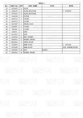 EX60-1 9069295 Katalog składników reduktorów napędu końcowego wykopalni