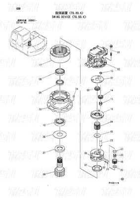 Hydrauliczny napęd silnikowy z wahadłowym napędem wykopalnik Katalog 4445648 4470057 ZX70