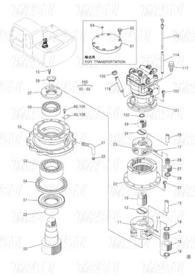 Bolt On Steel Planetary Excavator Swing Gearbox Drive Katalog 9196343 ZX120