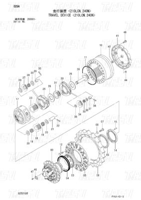 9250188 9269199 Kolory na zamówienie ZX200-3 Ekskawator Podróż Final Drive Katalog Motor Drive