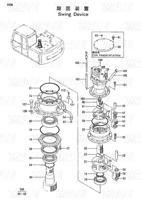 9111265 Ciężki EX120-2 Ekskawator Swing Drive Katalog System Silnik hydrauliczny