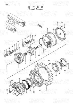 Zmniejszacz planetarny stalowy EX120-2 Katalog silników podróży koparek 9091652 9116399 9116400 9116401