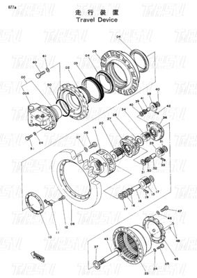 Czarny EX200-1 Ekskawator Katalog napędu drogowego z wbudowaną śrubą 9066008 9080070 9096483