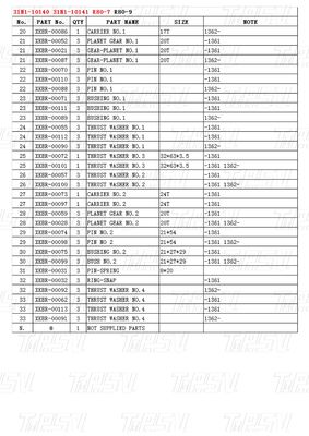31N1-10140 31N1-10141 R80-7 Ekskawator Swing Drive Katalog Reduktor planetarny Typ Zmienia się w zależności od modelu