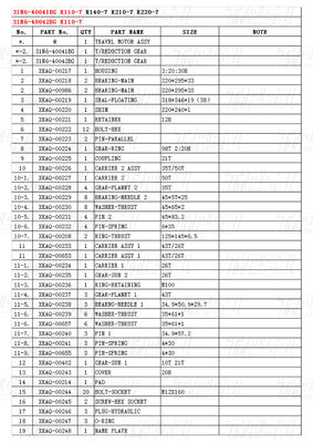 Bolt na 31N6-40041BG 31N6-40042BG R110M-7 Katalog Excavator Travel Drive z reduktorem planetarnym