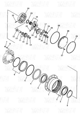 20N-60-41205 20N-60-31200 Bolt na PC15-1 Excavator Final Drive z reduktorem planetarnym