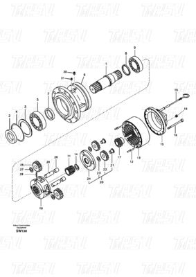 Opakowania drewniane VOE14619955 VOE14630401 EC360B Katalog kołowy koparki z czarnym kolorem