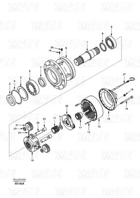 SA8230-27000 EC360 Katalog wyciągów kołowych koparek Czarny Kolor