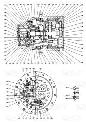 Bolt-on 2441U829F1 SK120-3 Excavator Travel Drive Catalog Motor Kompatybilny z różnymi markami i modelami koparek