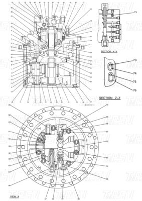 Czarny kolor LC15V00026F1 SK350-8 Katalog części końcowego napędu koparki