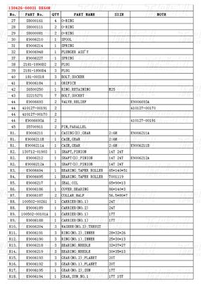 130426-00031 DX60R Ekskawator Swing Drive Katalog Czarny Kolor fabryczny Hydraulic Swing Motor Motor Drive
