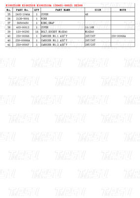 K1002518B K1002518 K1002518A 130401-00021 DX300 Katalog wyciągów huśtawkowych koparek z różnymi możliwościami modeli koparek