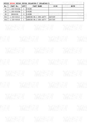 K1003134 DX300 Ekskavator Travel Drive Katalog Bolt On Steel Assemblies z planetarnymi reduktorami