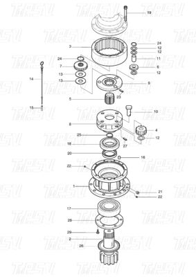 404-00062 DH150-7 Ekskawator Swing Drive Katalog silników dla wielu marek i modeli