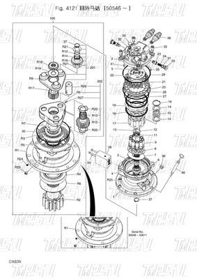 DX80R Ekskawator Swing Travel Drive Katalog Kolory niestandardowe