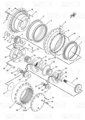 102-6500 E315-A Ekskawator Travel Drive Katalog Bolt-on W magazynie Czarny Kolor fabryczny
