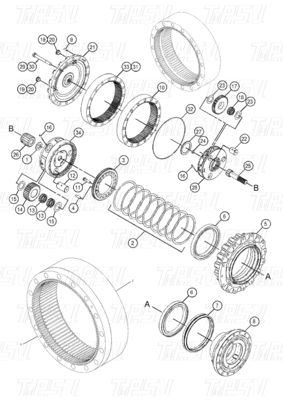 OEM Steel 227-6949 296-6299 353-0611 523-0574 353-0615 E320D Ekskawator Podróżny napęd Katalog Zestaw skrzyni biegów