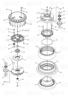 Hydrauliczne 296-6218 E336D Ekskawator Podróżne napędy Katalog Ekskawatorów Z Boltem Na Instalacji