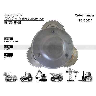 Stalowy, wytrzymały zespół jezdny koparki E307C, 1-stopniowy, w kolorze czarnym, do ciężkich prac budowlanych